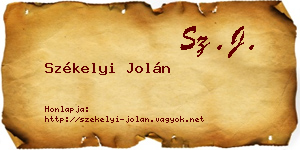 Székelyi Jolán névjegykártya