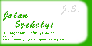 jolan szekelyi business card